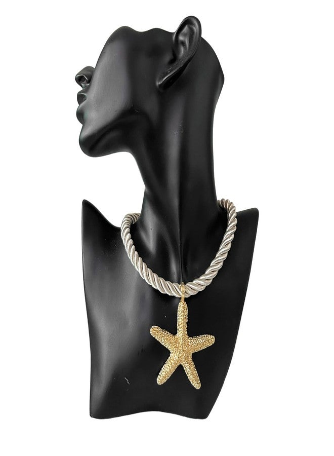POYAMUSE Elegant Beach-Inspired Starfish Necklace for Women, Chunky Rope Choker Necklace with Gold Starfish Pendant, Seaside Necklace Jewelry for Summer Vacations and Coastal Getaways (C-Gold) - Image 4
